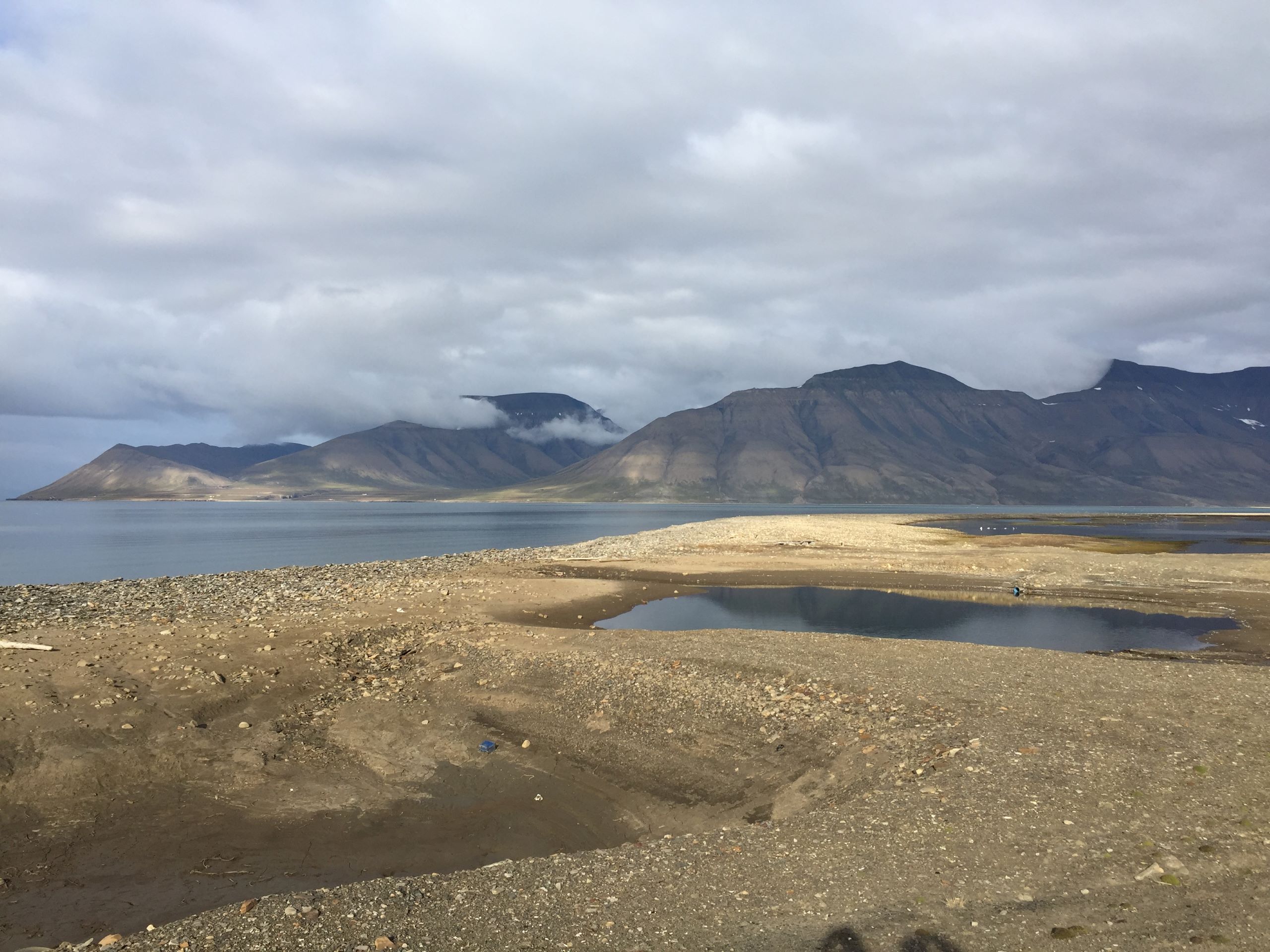 Hills and coast outside Longyearbyen, Svalbard.