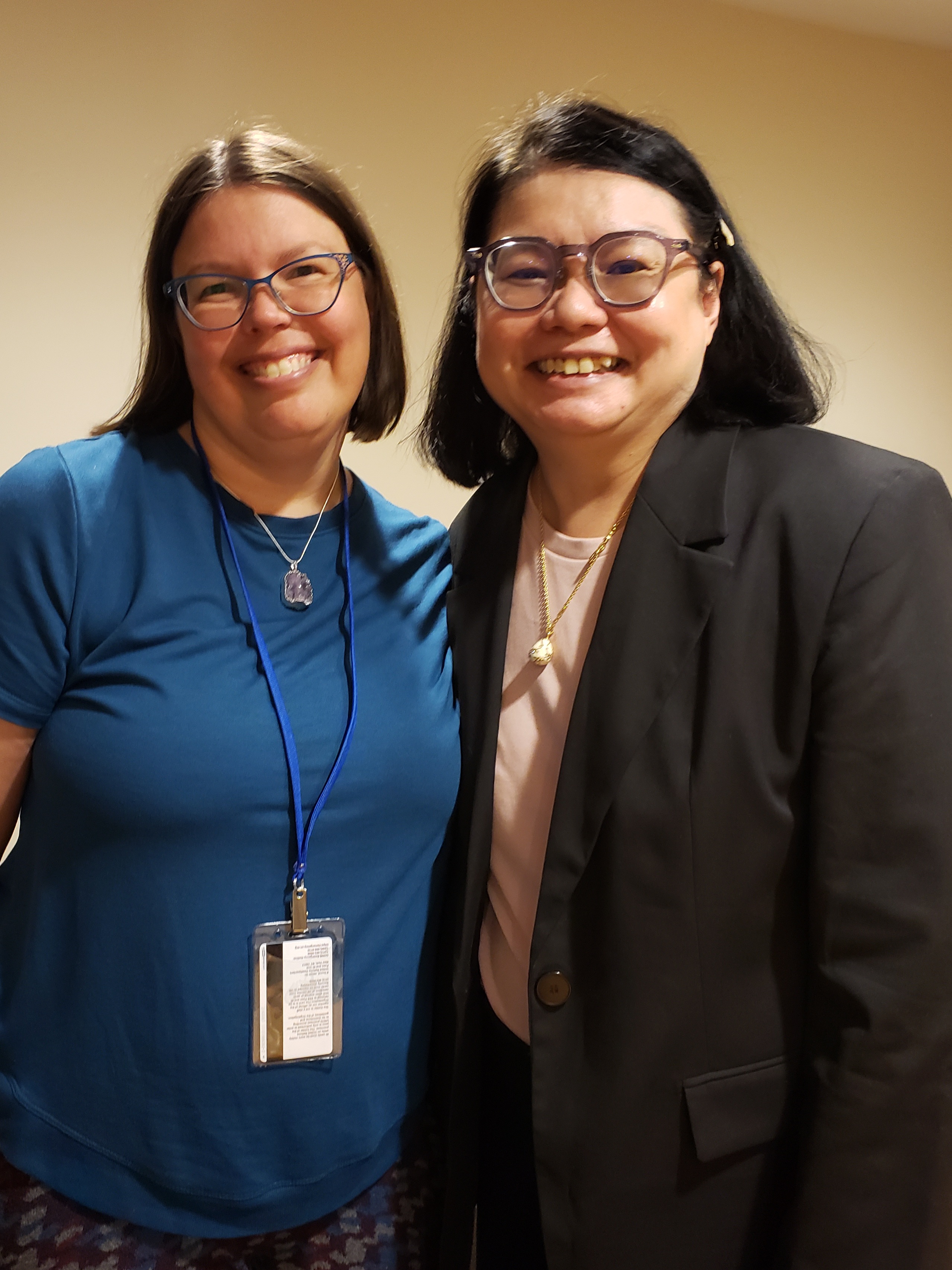 Elizabeth Nyman and Rena Lee at the last UN BBNJ negotiations in 2023.